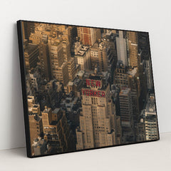 New Yorker Hotel in Manhattan Skyline by Ekam Juneja - Black Frame Stretchiez