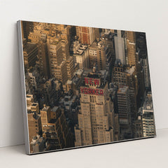 New Yorker Hotel in Manhattan Skyline by Ekam Juneja - Silver Frame Stretchiez