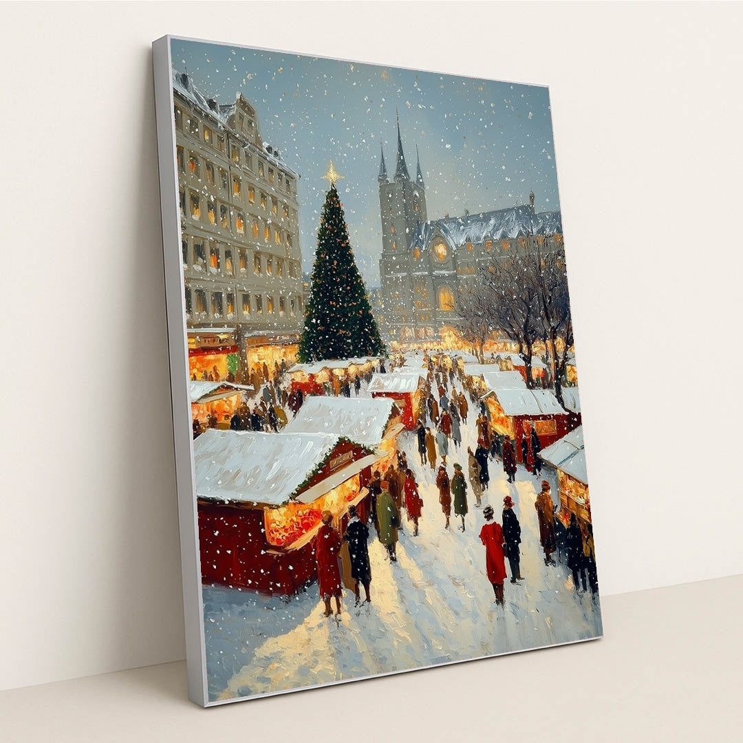 Market Day Flurry by James Green - Silver Frame Stretchiez