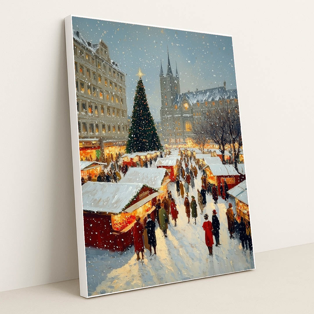 Market Day Flurry by James Green - White Frame Stretchiez