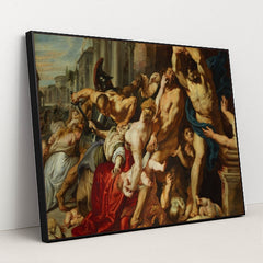 Massacre of the Innocents by Peter Paul Rubens - Black Frame Stretchiez