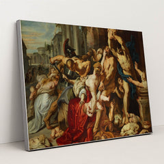 Massacre of the Innocents by Peter Paul Rubens - Silver Frame Stretchiez