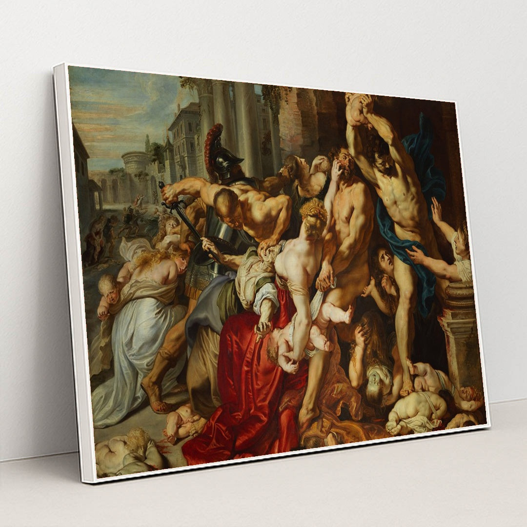 Massacre of the Innocents by Peter Paul Rubens - White Frame Stretchiez