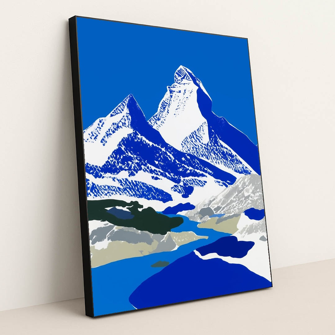 Matterhorn Lake by Wall Gusto™ - Black Frame Stretchiez