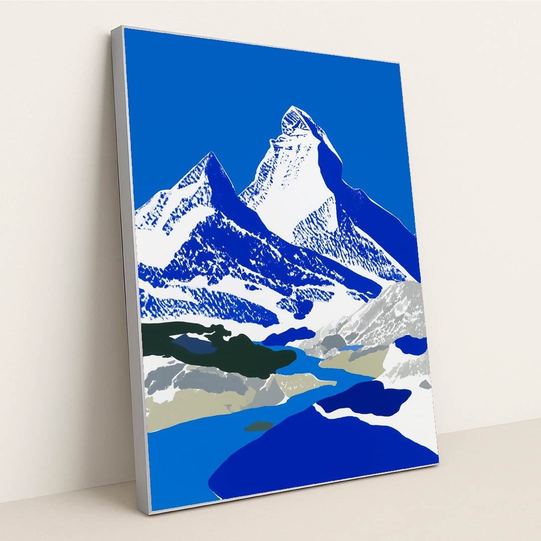 Matterhorn Lake by Wall Gusto™ - Silver Frame Stretchiez