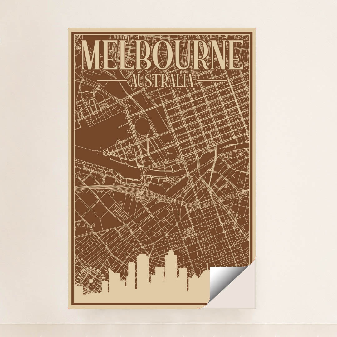 Melbourne Downtown Urban Blueprint Map by Anonymous - Peeliez