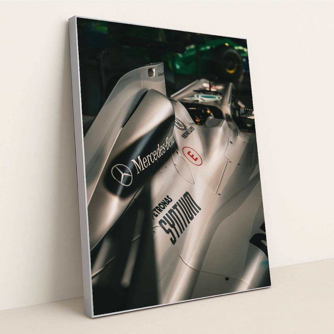 Mercedes F1 Silver Arrow Detail by Pourya Gohari - Silver Frame Stretchiez