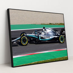 Mercedes W10 in Full Flight by Artes Max - Black Frame Stretchiez