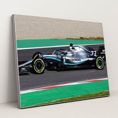 Mercedes W10 in Full Flight by Artes Max - Silver Frame Stretchiez