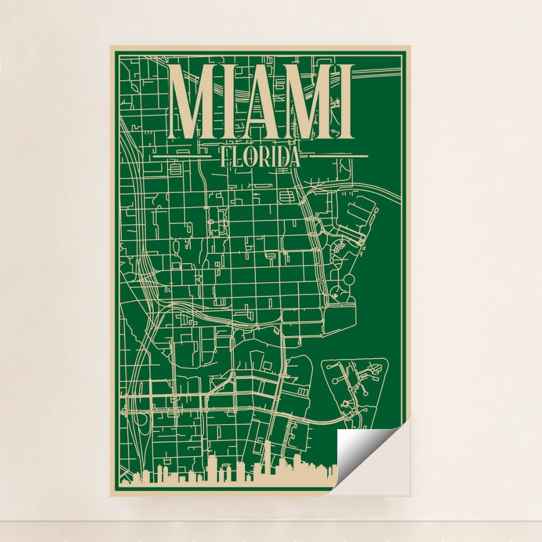 Blueprint Map of Downtown Miami by Anonymous - Peeliez
