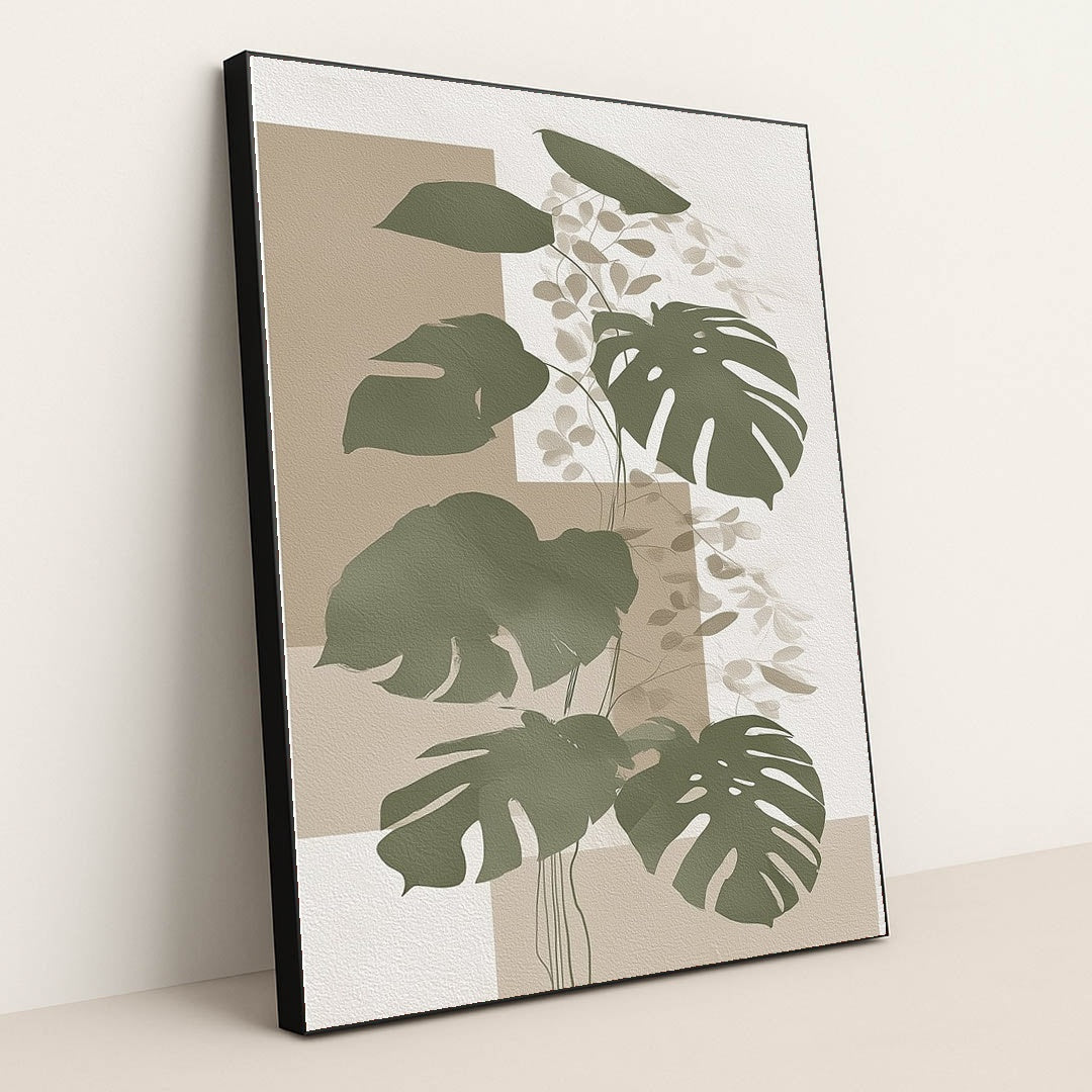 Minimal Monstera by Jade Morgan - Black Frame Stretchiez