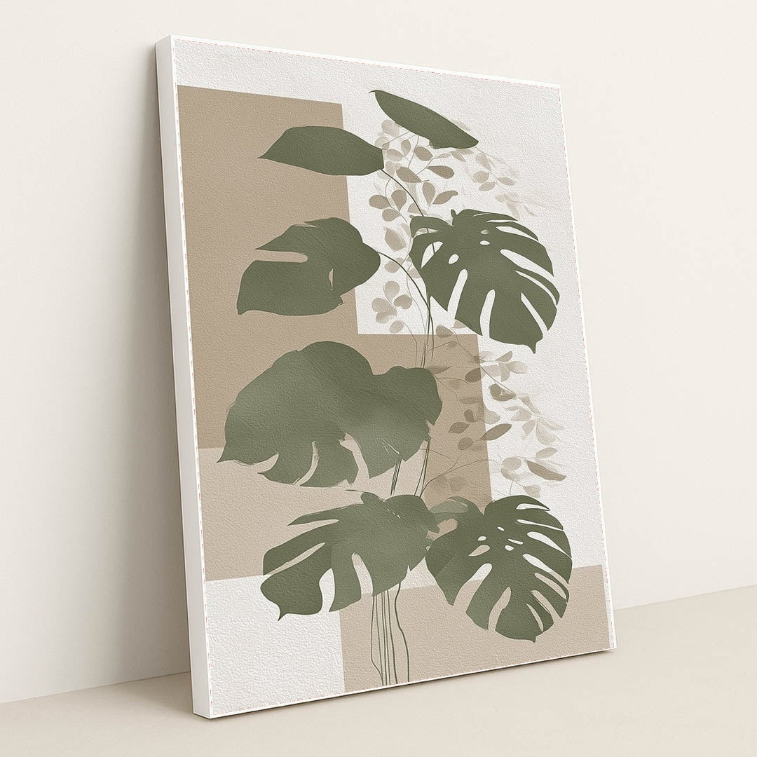 Minimal Monstera by Jade Morgan - White Frame Stretchiez