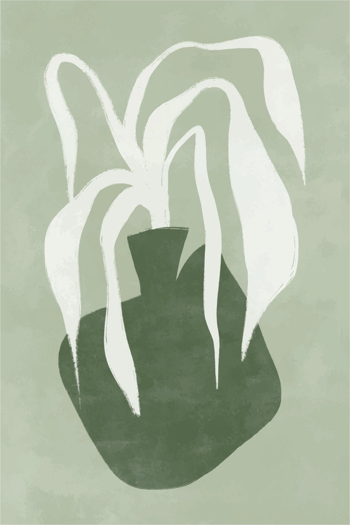 Bohemian Asymmetry: Contemporary Still Life Plant Artwork by Anonymous
