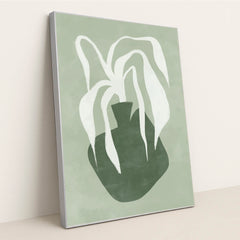 Bohemian Asymmetry: Contemporary Still Life Plant Artwork by Anonymous - Silver Frame Stretchiez