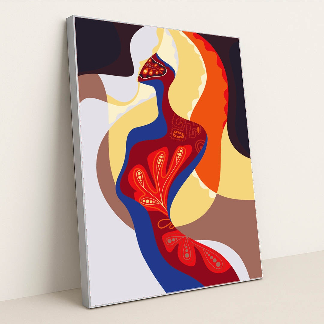 Woman Portrait Contemporary by Anonymous - Silver Frame Stretchiez