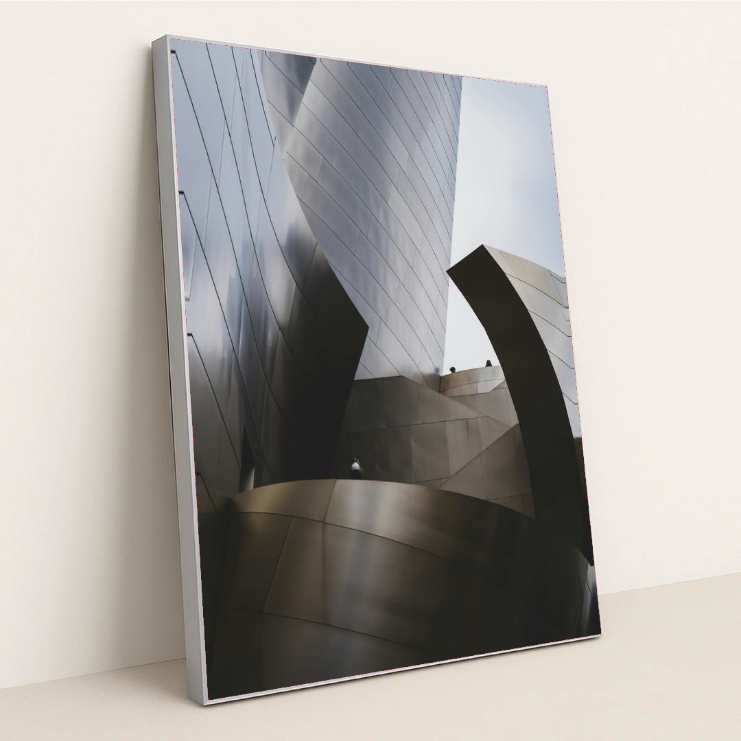 Modern Metallic Curves by Ryan Zazueta - Silver Frame Stretchiez