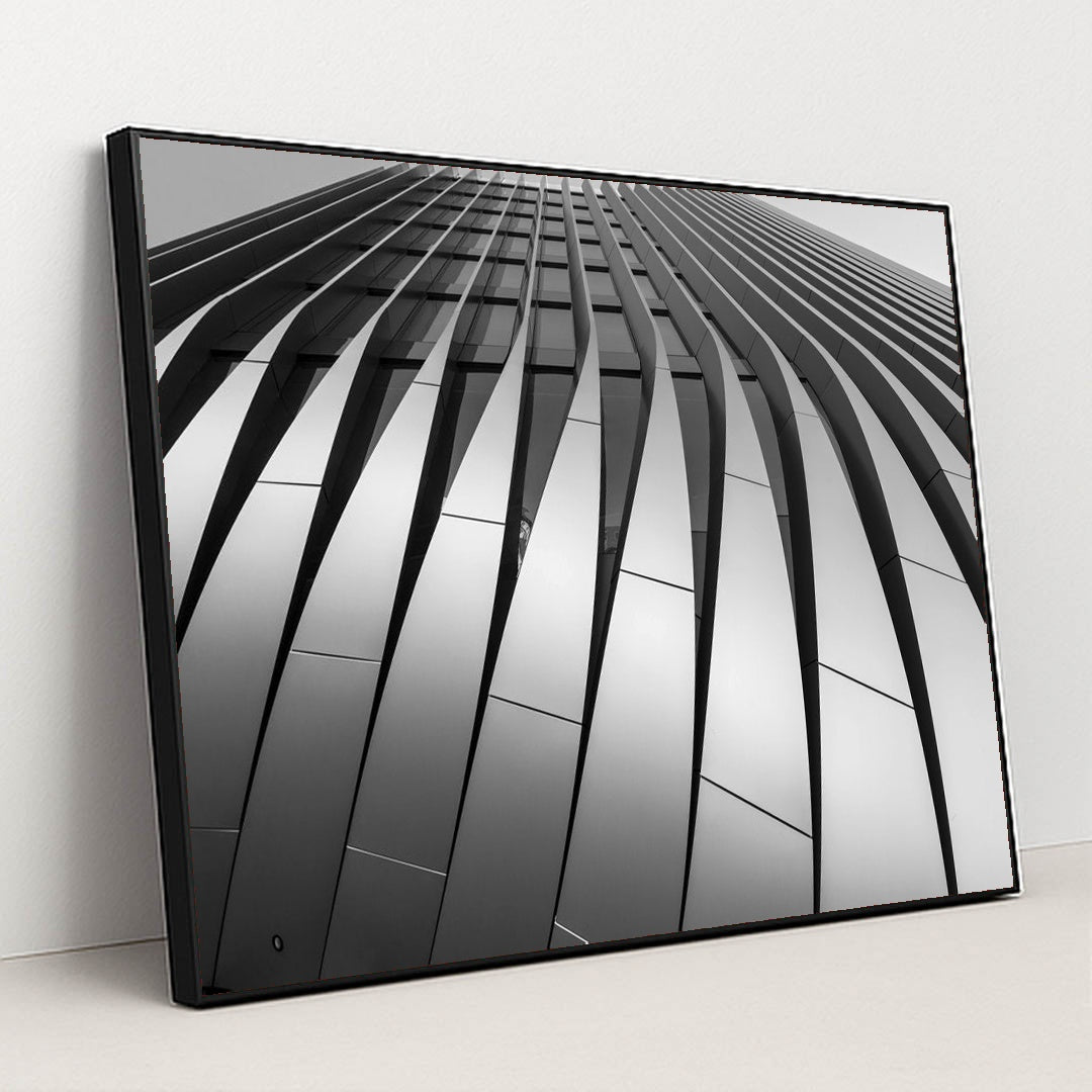 Dynamic Skyscraper Facade in Prague by Wolfgang Weiser - Black Frame Stretchiez
