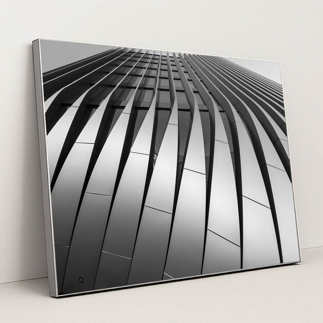 Dynamic Skyscraper Facade in Prague by Wolfgang Weiser - Silver Frame Stretchiez