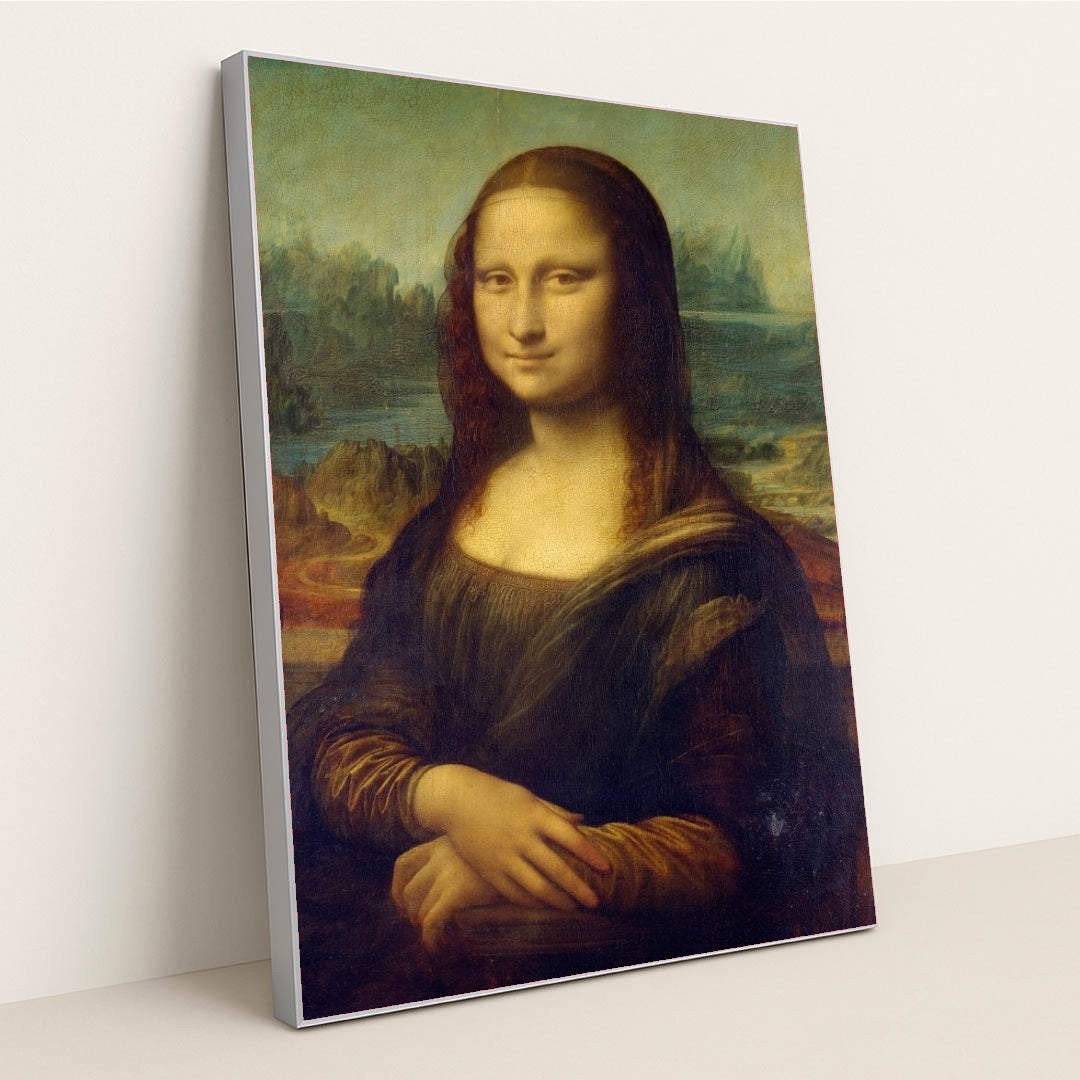 Mona Lisa (1503-1506) by Leonardo da Vinci - Silver Frame Stretchiez