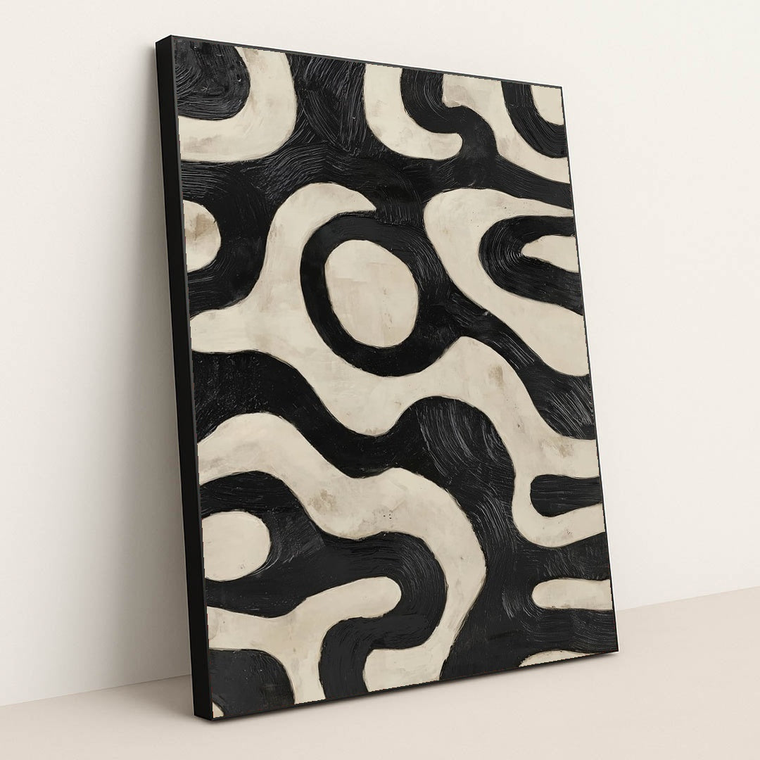 Monochromatic Swirl by Jade Morgan - Black Frame Stretchiez