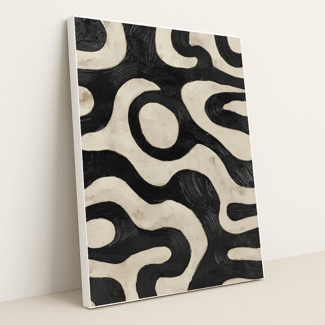 Monochromatic Swirl by Jade Morgan - White Frame Stretchiez