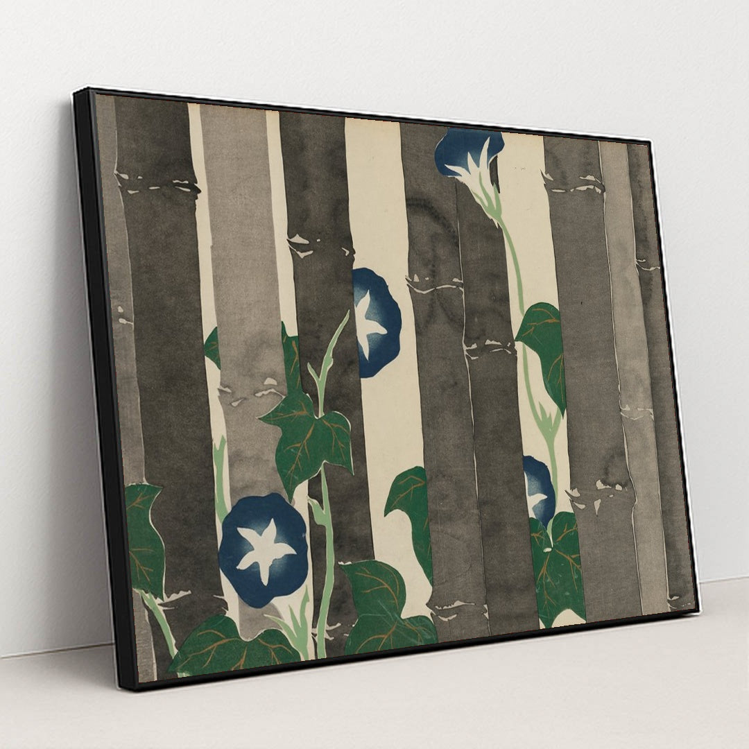 Morning Glories (Asagao) (1909-1910) by Kamisaka Sekka - Black Frame Stretchiez