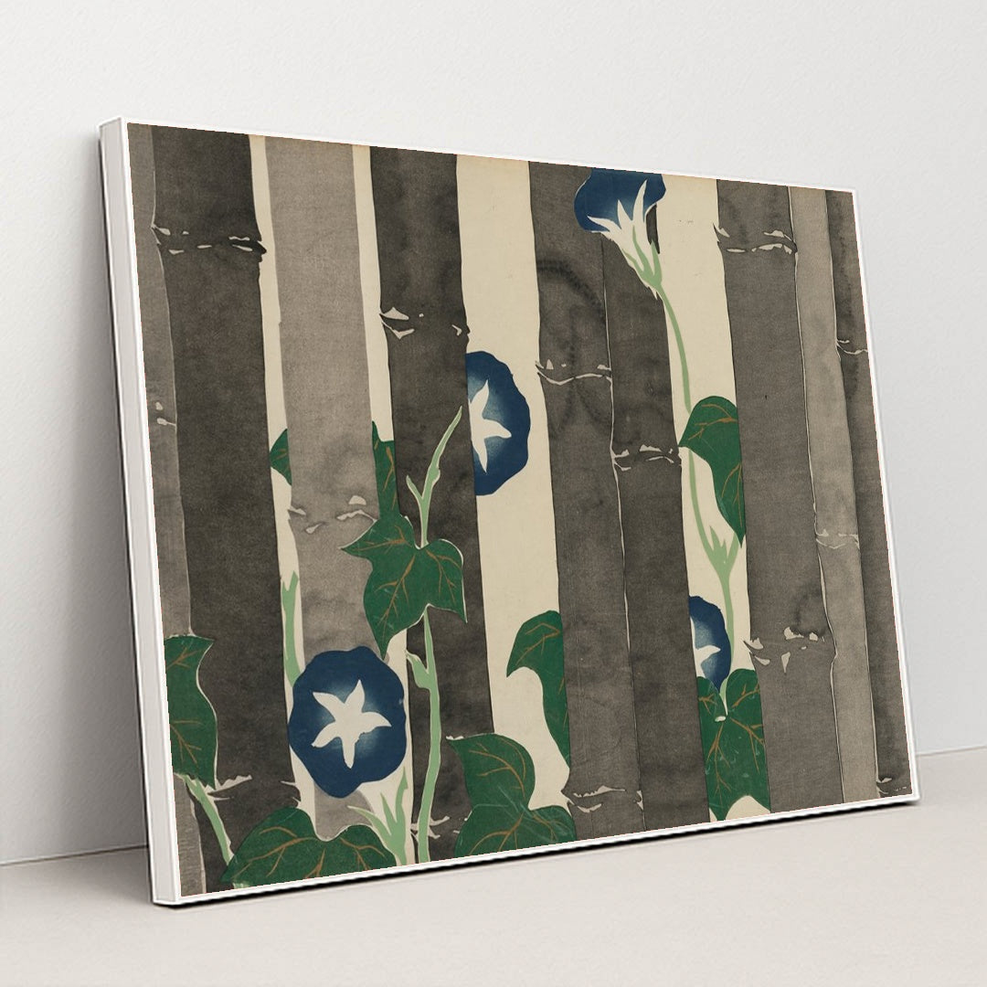 Morning Glories (Asagao) (1909-1910) by Kamisaka Sekka - White Frame Stretchiez