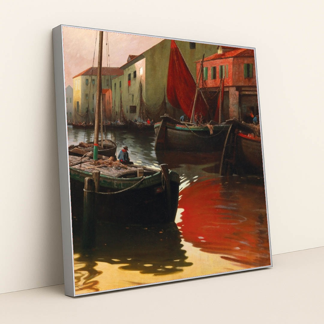Motif Of Chioggia by Adolf Kaufmann - Silver Frame Stretchiez
