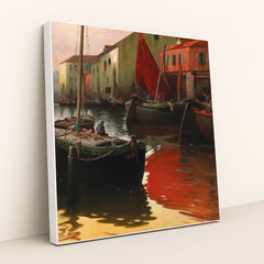 Motif Of Chioggia by Adolf Kaufmann - White Frame Stretchiez