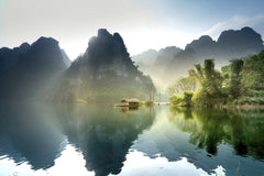 Quang Nguyen Vinh - Stunning sunrise over a peaceful lake surrounded by lush mountains in Th∆∞·ª£ng L√¢m, Vietnam.