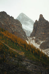 Luke Miller - Autumn foliage adorns the rugged mountain peaks, creating a breathtaking natural landscape.