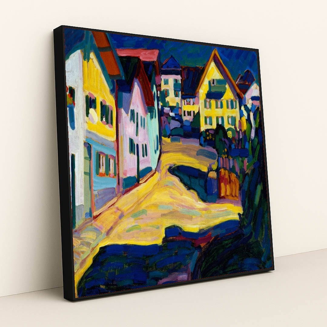 Murnau, Burggrabenstrasse 1, 1908 (1908) by Wassily Kandinsky - Black Frame Stretchiez