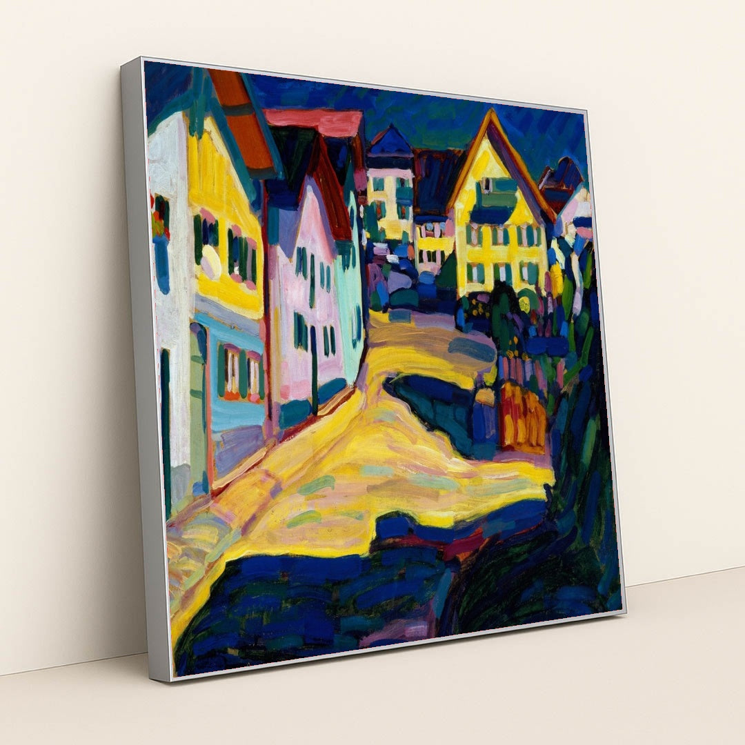 Murnau, Burggrabenstrasse 1, 1908 (1908) by Wassily Kandinsky - Silver Frame Stretchiez