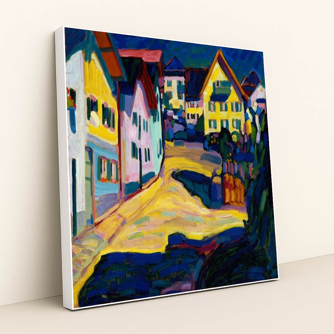 Murnau, Burggrabenstrasse 1, 1908 (1908) by Wassily Kandinsky - White Frame Stretchiez