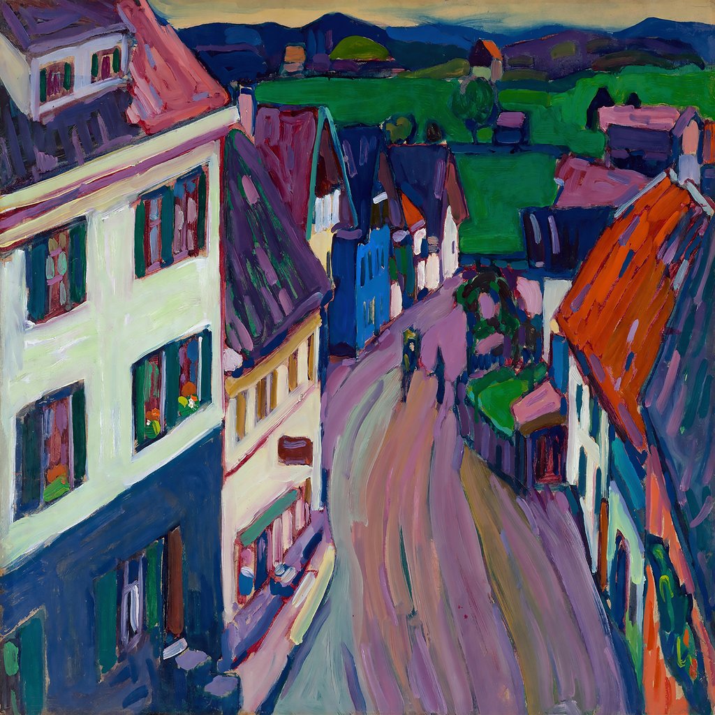 Murnau – View from the window of the Griesbräu (1908) by Wassily Kandinsky