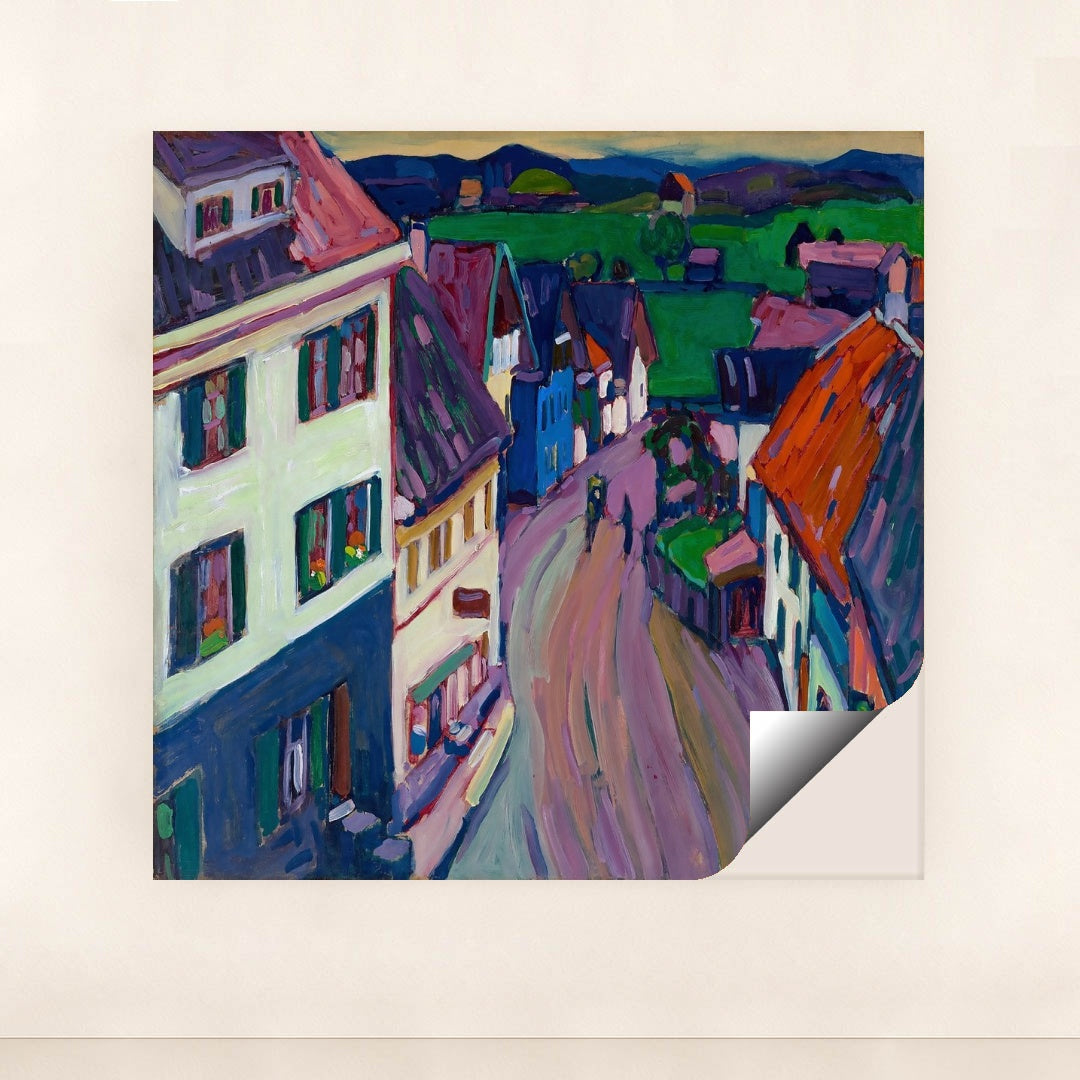 Murnau – View from the window of the Griesbräu (1908) by Wassily Kandinsky - Peeliez
