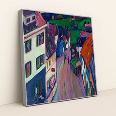 Murnau – View from the window of the Griesbräu (1908) by Wassily Kandinsky - Silver Frame Stretchiez