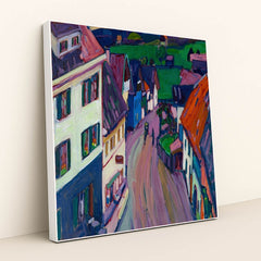 Murnau – View from the window of the Griesbräu (1908) by Wassily Kandinsky - White Frame Stretchiez