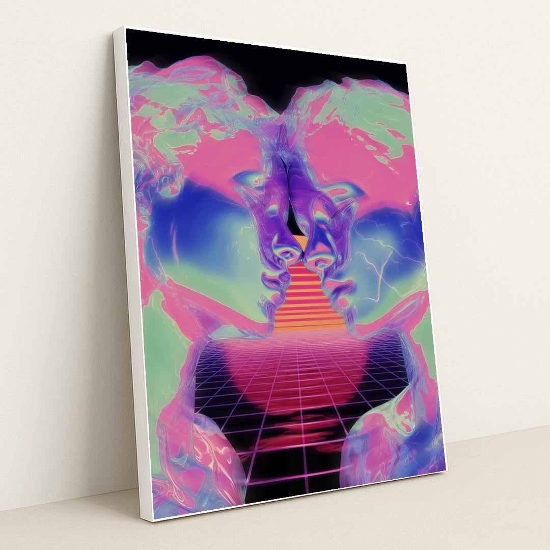 Neon Convergence by Kai Satori - White Frame Stretchiez