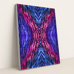 Vibrant Neon Kaleidoscope by Marek Piwnicki - Silver Frame Stretchiez
