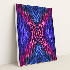 Vibrant Neon Kaleidoscope by Marek Piwnicki - White Frame Stretchiez