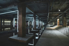 Neon Reflections in Abandoned Industry by KOREAN JH