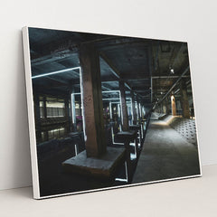 Neon Reflections in Abandoned Industry by KOREAN JH - White Frame Stretchiez