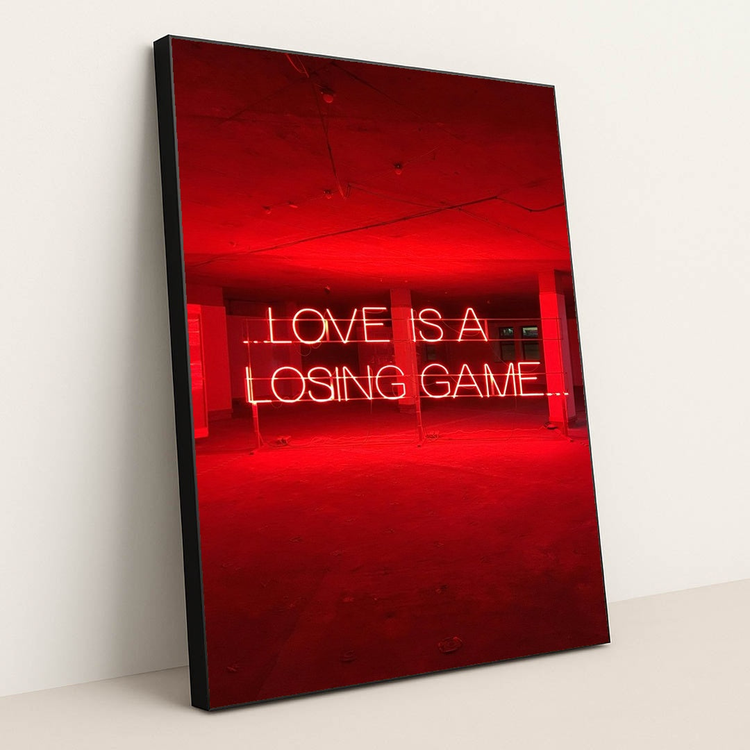 Love is A Losing Game by Gary Butterfield - Black Frame Stretchiez