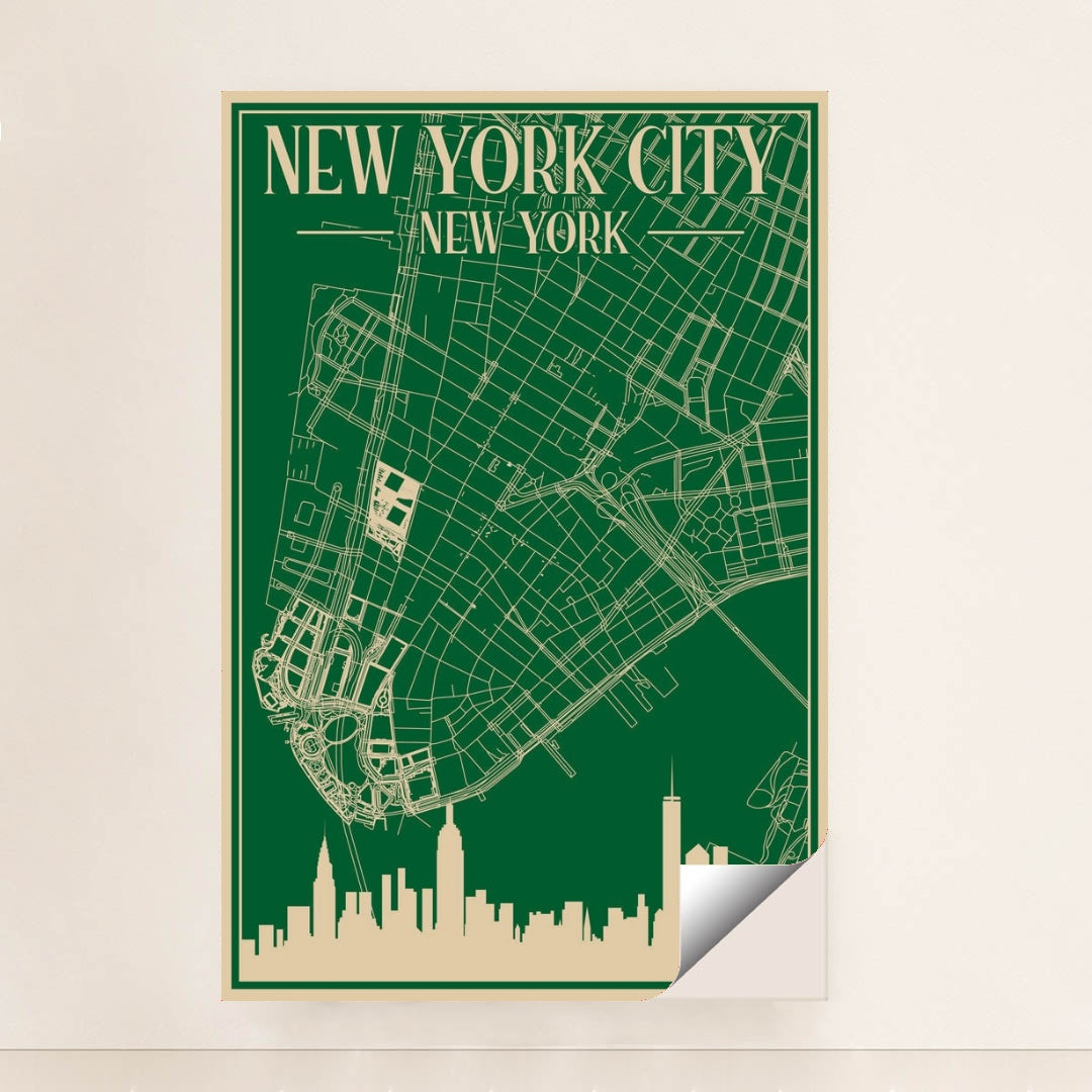 Blueprint of Downtown New York City Architecture by Anonymous - Peeliez