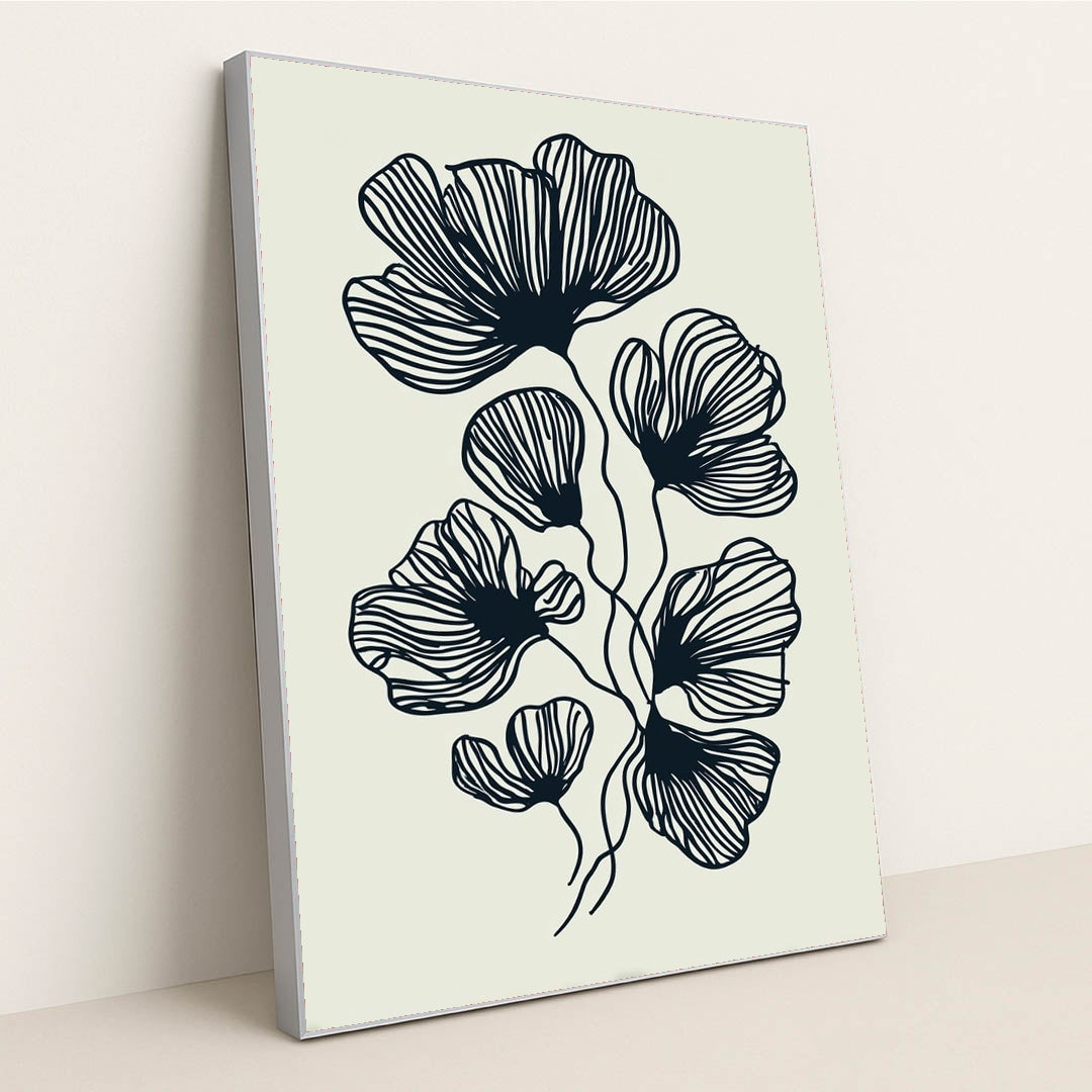 Nocturne Bloom III by Wall Gusto™ - Silver Frame Stretchiez