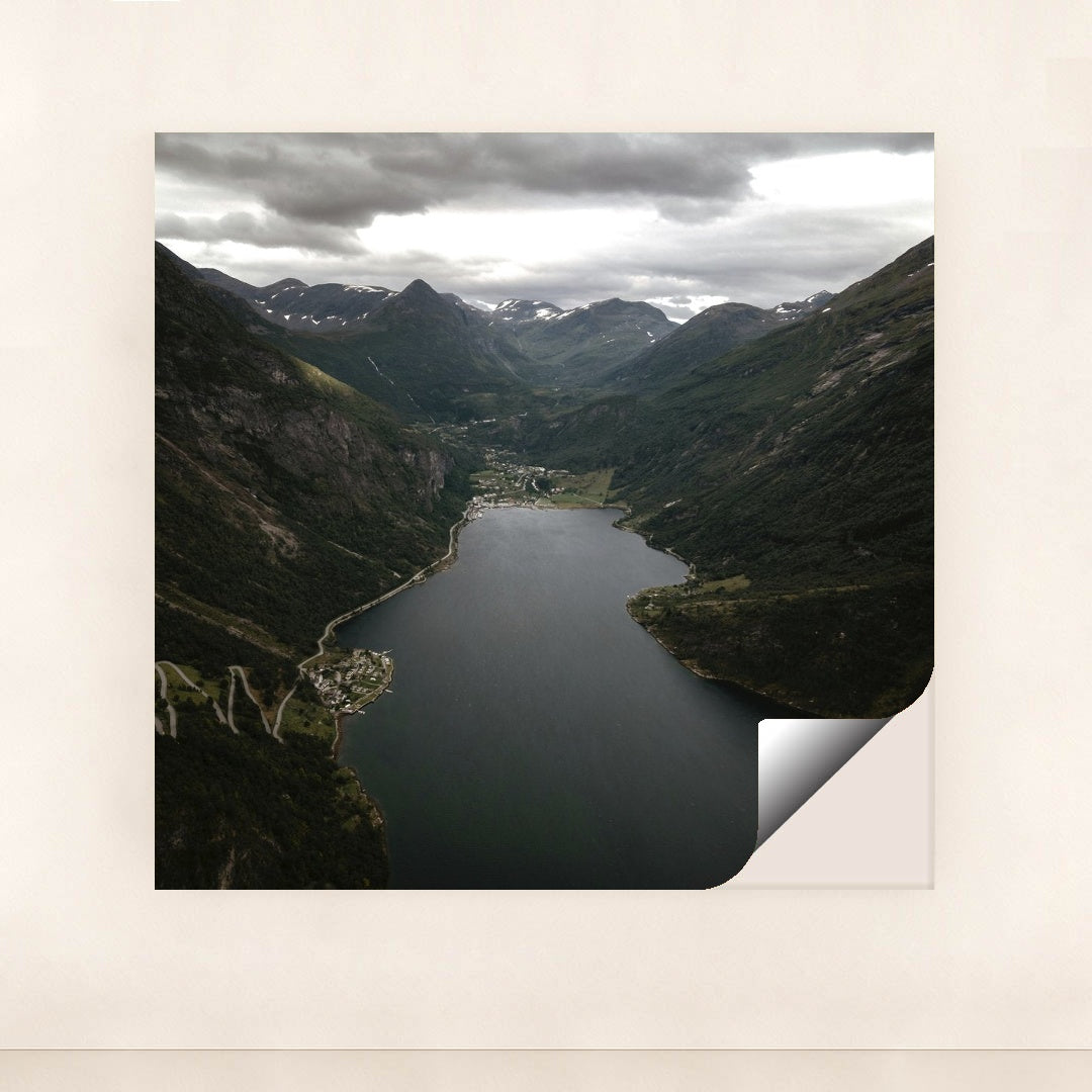 Geirangerfjord Waterway Surrounded by Steep Mountain Slopes in Norway by Roberto Shumski - Peeliez