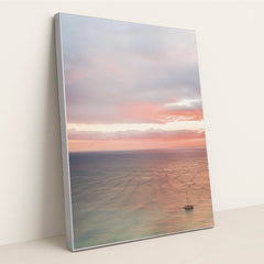 Ocean Sunset Pink Sky by Jess Loiterton - Silver Frame Stretchiez