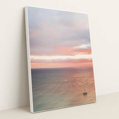 Ocean Sunset Pink Sky by Jess Loiterton - White Frame Stretchiez