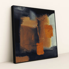 Bold Orange and Black Abstract Statement Piece by Steve Johnson - Black Frame Stretchiez